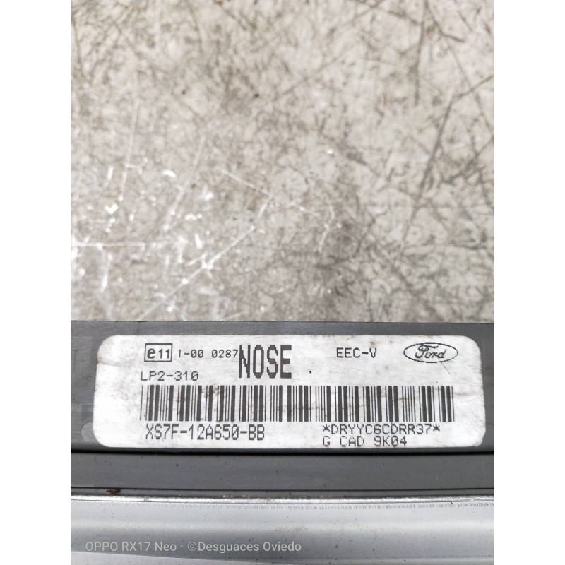 Recambio de centralita motor uce para ford mondeo berlina (gd) clx referencia OEM IAM XS7F12A650BB NOSE 