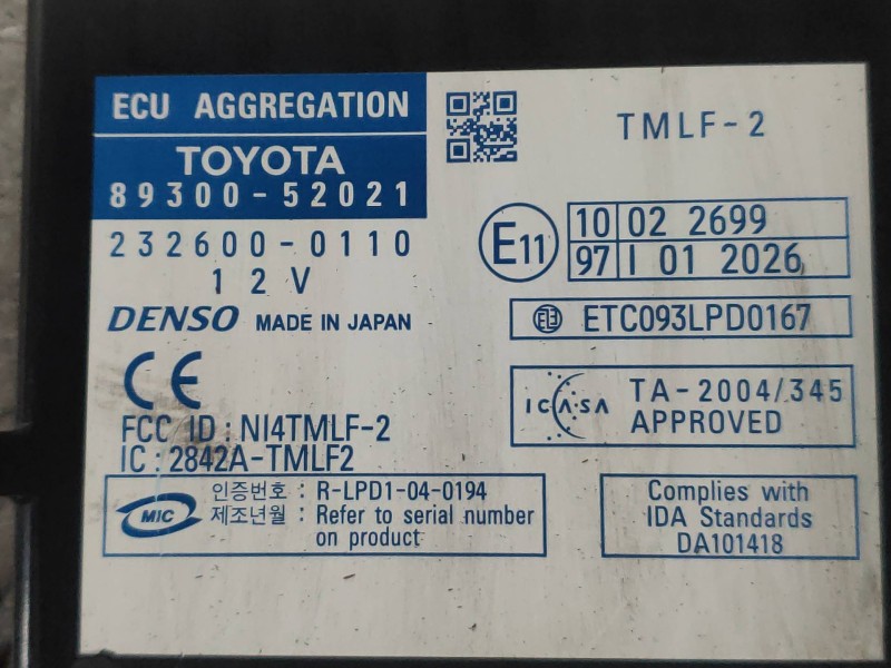 Recambio de modulo electronico para toyota yaris (ksp9/scp9/nlp9) básico referencia OEM IAM 8930052021 2326000110 