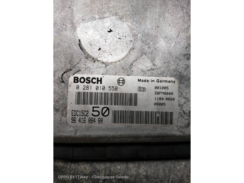 Recambio de centralita motor uce para citroen xsara coupe 2.0 hdi chrono referencia OEM IAM 0281010550 9641608480 EDC15