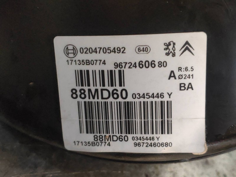 Recambio de servofreno para citroen c3 exclusive referencia OEM IAM 0204705492 9672460680 