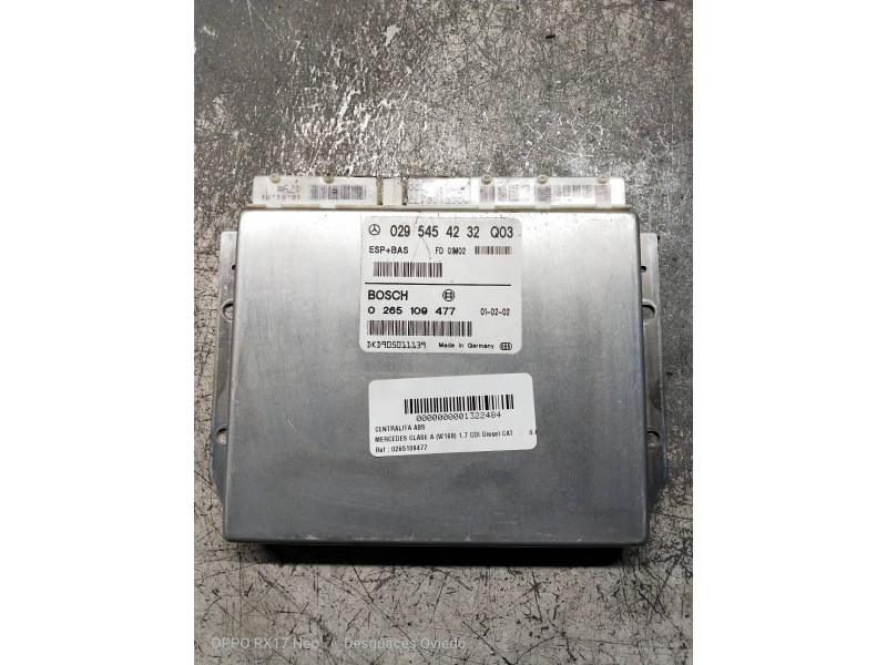 Recambio de centralita abs para mercedes clase a (w168) 1.7 cdi diesel cat referencia OEM IAM 0265109477 0295454232 