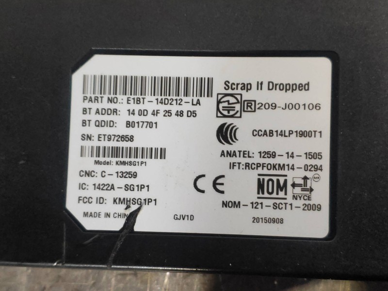 Recambio de modulo electronico para ford ecosport titanium referencia OEM IAM E18T14D212LA  