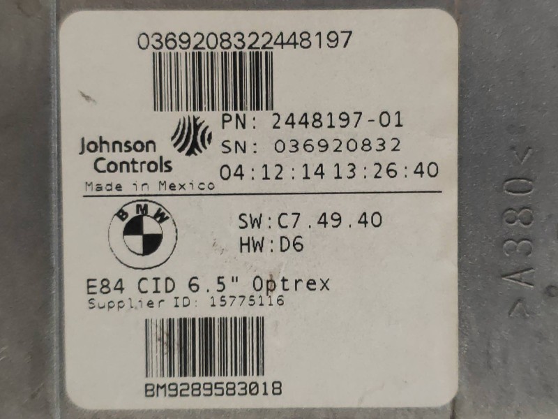 Recambio de pantalla multifuncion para bmw x1 (e84) xdrive 18d referencia OEM IAM 244819701 036920832 