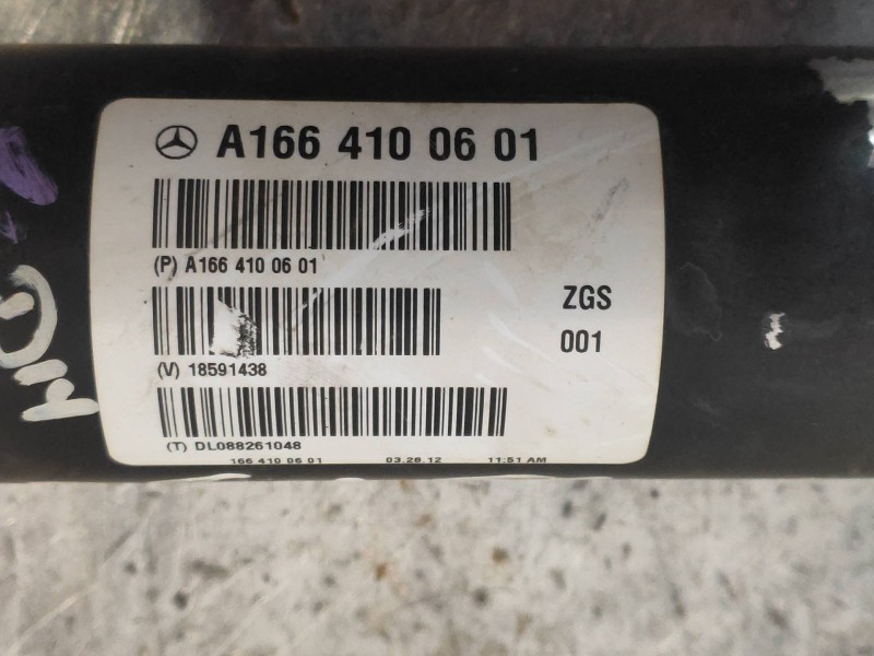 Recambio de transmision central delantera para mercedes clase m (w166) ml 350 bluetec (166.004) referencia OEM IAM A166410601  