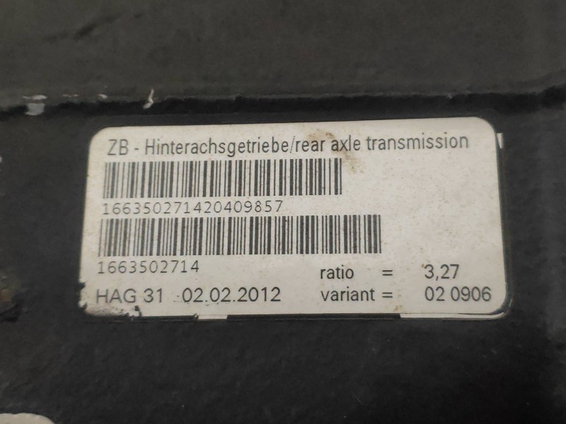 Recambio de diferencial trasero para mercedes clase m (w166) ml 350 bluetec (166.004) referencia OEM IAM A1663510205 1663502714 