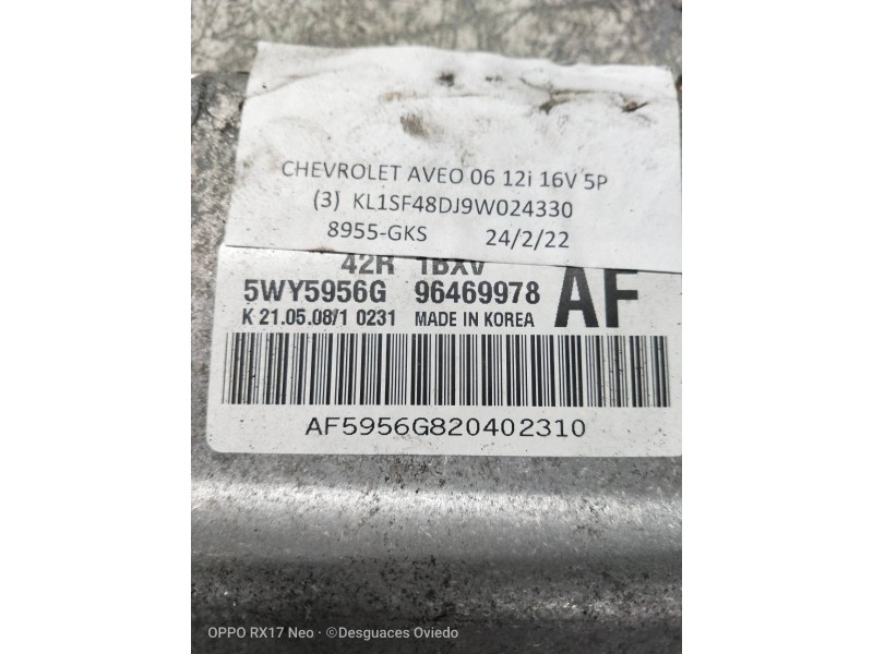 Recambio de centralita motor uce para chevrolet aveo ls referencia OEM IAM 96469978 5WY5956G 