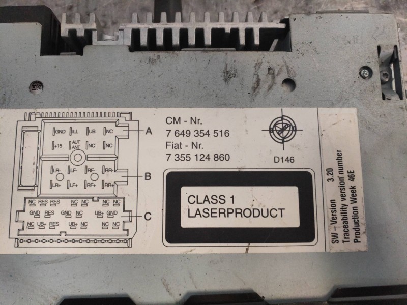 Recambio de sistema audio / radio cd para opel combo d kasten l2h1 2,4t referencia OEM IAM 7355124860 7649354516 