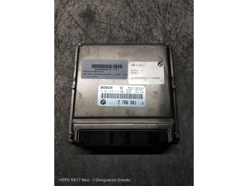 Recambio de centralita motor uce para bmw serie 5 berlina (e39) 525d referencia OEM IAM 0281010314 7786581 
