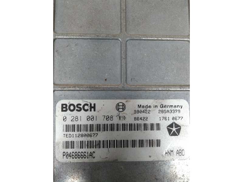 Recambio de centralita motor uce para chrysler voyager (gs) 2.5 turbodiesel referencia OEM IAM 0281001708 P04686661AC 