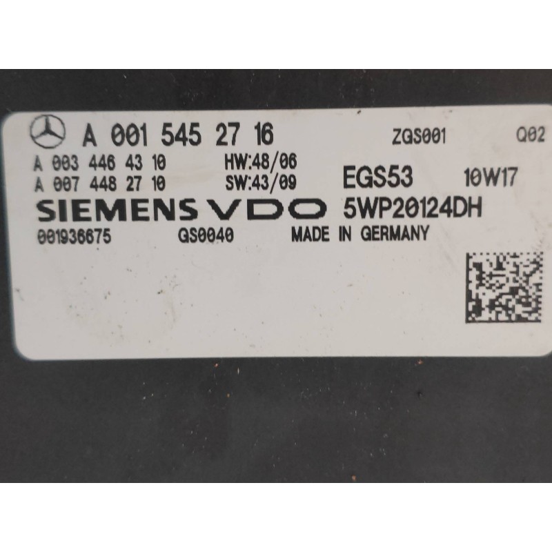 Recambio de modulo electronico para mercedes clase e (w212) familiar 250 cdi blueefficiency (212.203) referencia OEM IAM A001545