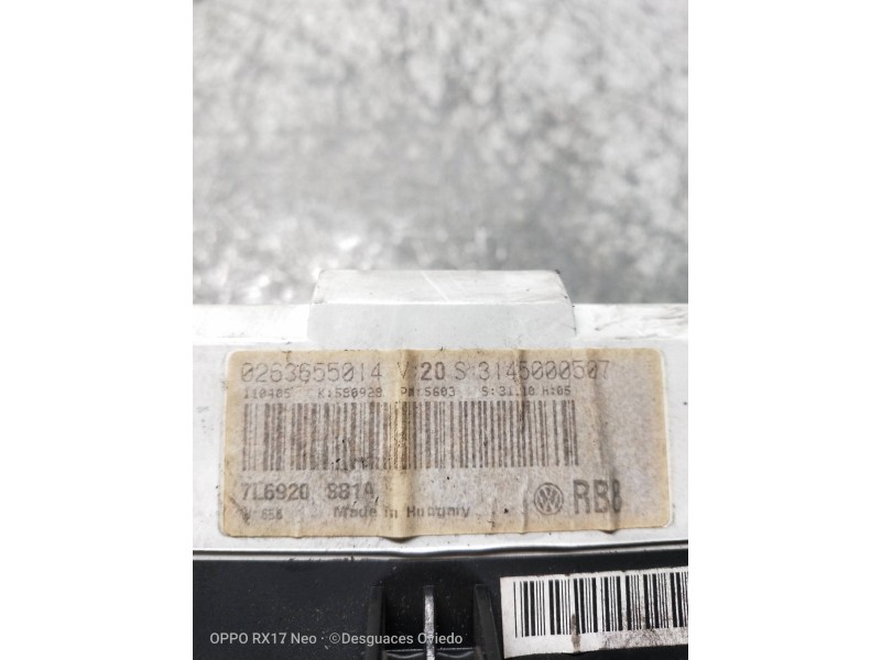 Recambio de cuadro instrumentos para volkswagen touareg (7la) tdi r5 referencia OEM IAM 0263655014 7L6920881A 