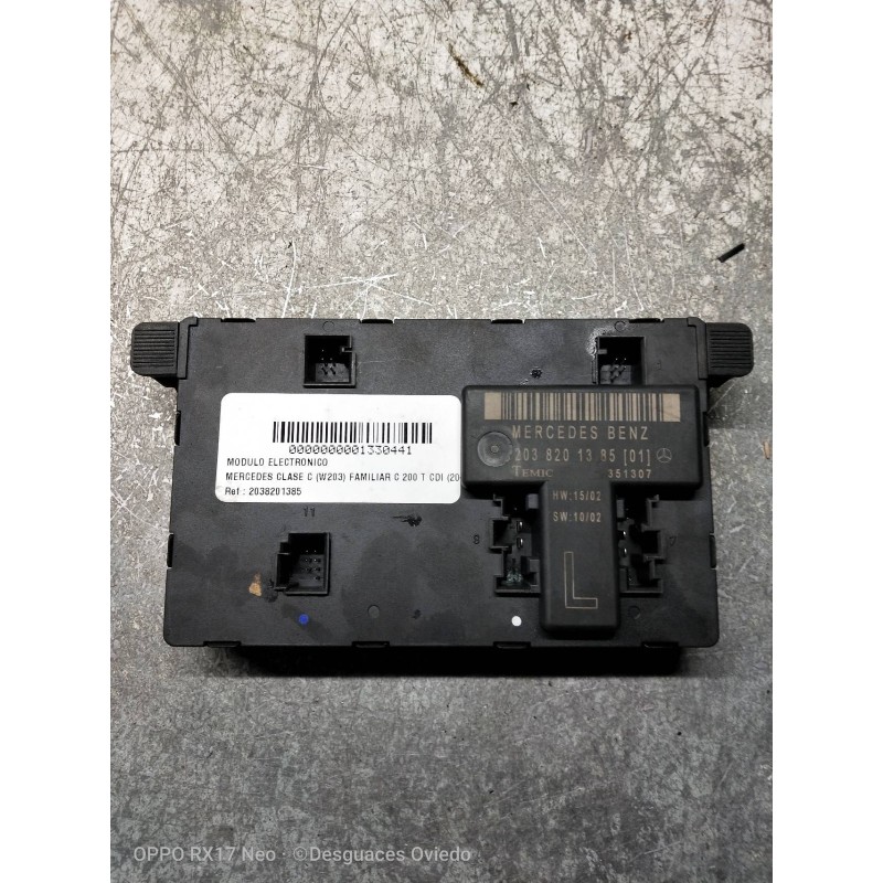 Recambio de modulo electronico para mercedes clase c (w203) familiar c 200 t cdi (203.204) referencia OEM IAM 2038201385  