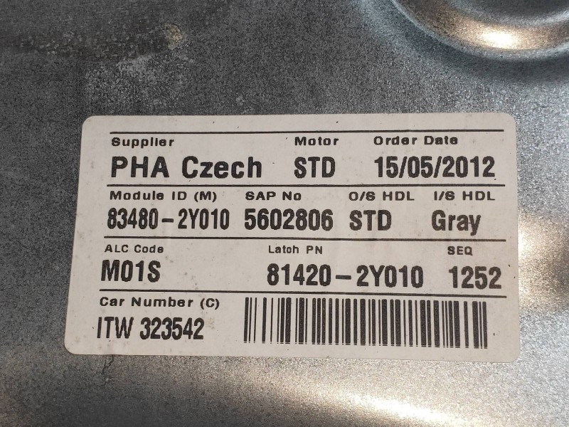 Recambio de elevalunas trasero derecho para hyundai ix35 classic 2wd referencia OEM IAM 834802Y010  