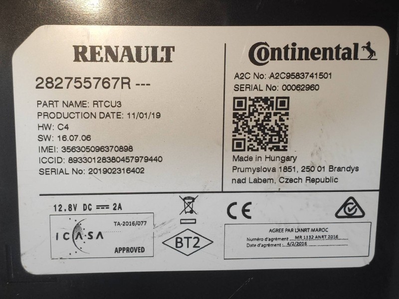 Recambio de modulo electronico para renault captur ii edition one referencia OEM IAM A2C9583741501 282755767R 