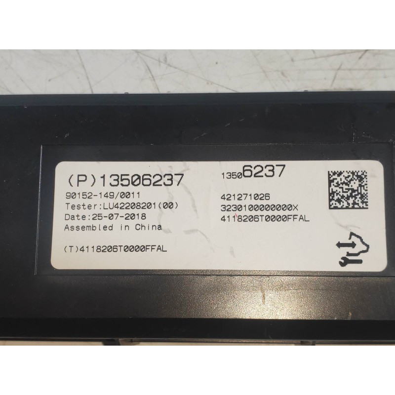 Recambio de modulo electronico para opel mokka x color edition start/stop referencia OEM IAM 13506237  