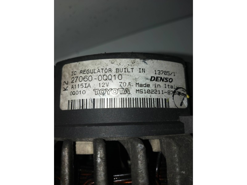 Recambio de alternador para toyota aygo (kgb/wnb) sport referencia OEM IAM 2706000Q10 DENSO 