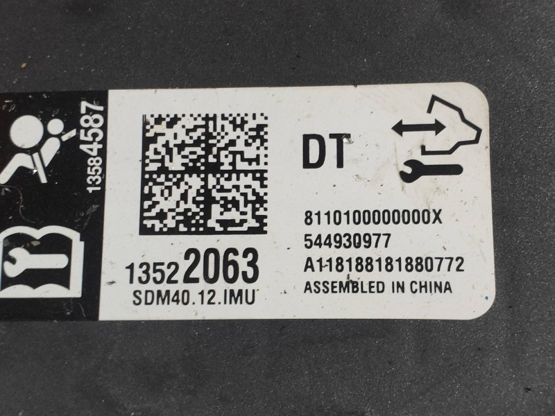 Recambio de centralita airbag para opel mokka x color edition start/stop referencia OEM IAM 13522063 544930977 