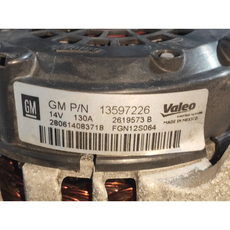 Recambio de alternador para opel mokka x color edition start/stop referencia OEM IAM 13597226 2619573B FGN12S064