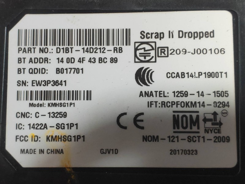 Recambio de modulo electronico para ford transit connect 1.5 tdci cat referencia OEM IAM D1BT14D212RB  