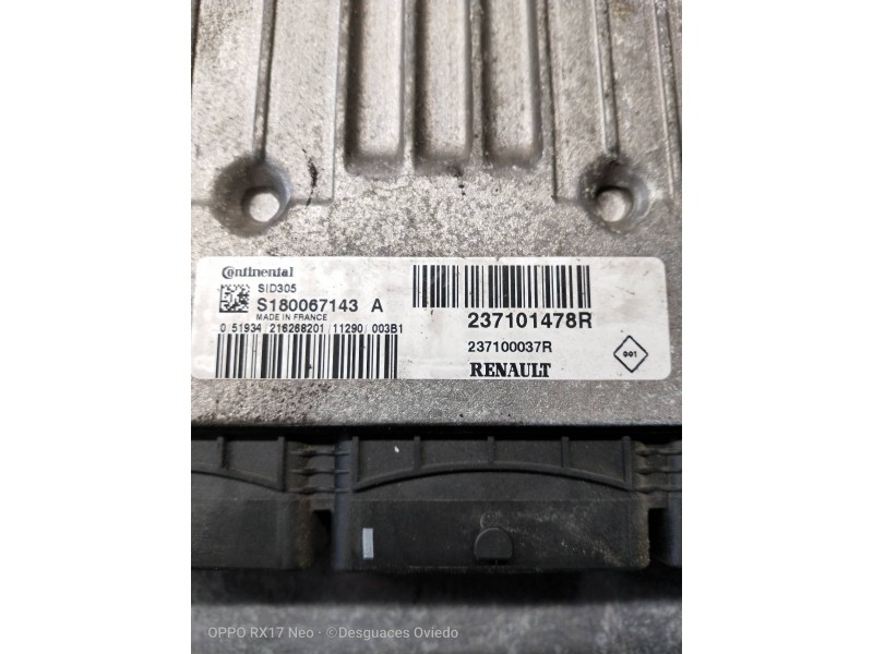 Recambio de centralita motor uce para renault megane iii sport tourer 1.5 dci diesel fap referencia OEM IAM S180067143A 23710147