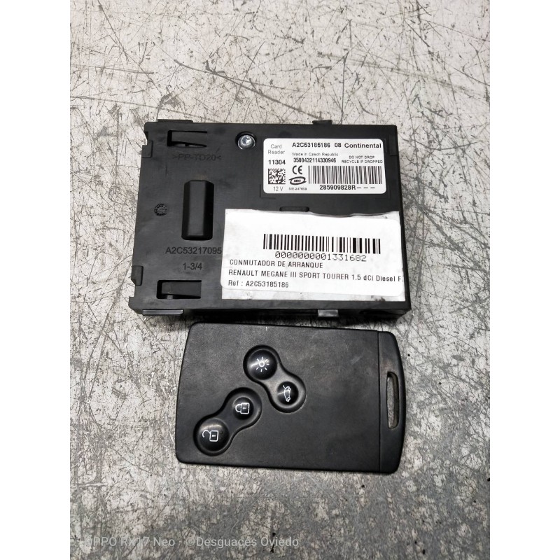 Recambio de conmutador de arranque para renault megane iii sport tourer 1.5 dci diesel fap referencia OEM IAM A2C53185186  TARJE