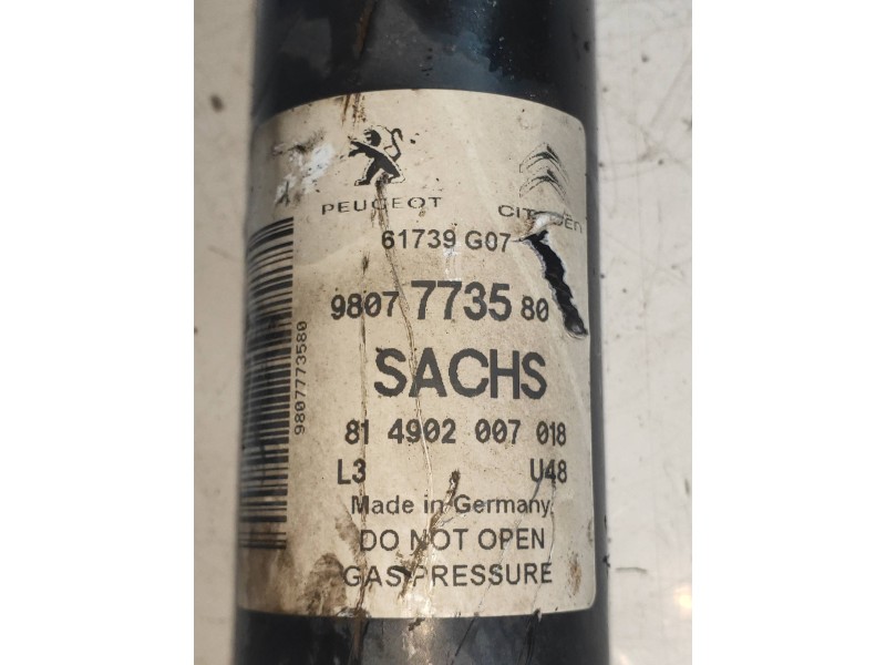 Recambio de amortiguador trasero izquierdo para peugeot 5008 allure referencia OEM IAM 9807773580  