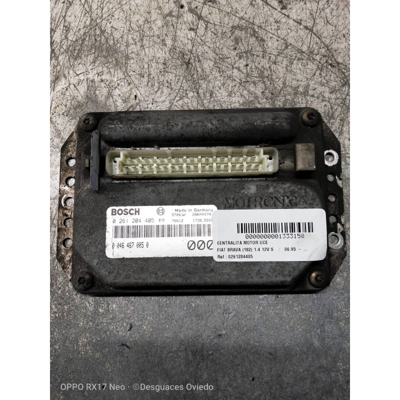 Recambio de centralita motor uce para fiat brava (182) 1.4 12v s referencia OEM IAM 0261204405 00464670050 