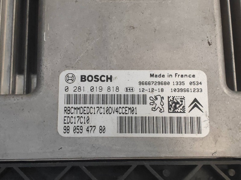 Recambio de centralita motor uce para citroen c3 attraction referencia OEM IAM 0281019818 9805947780 9666729680