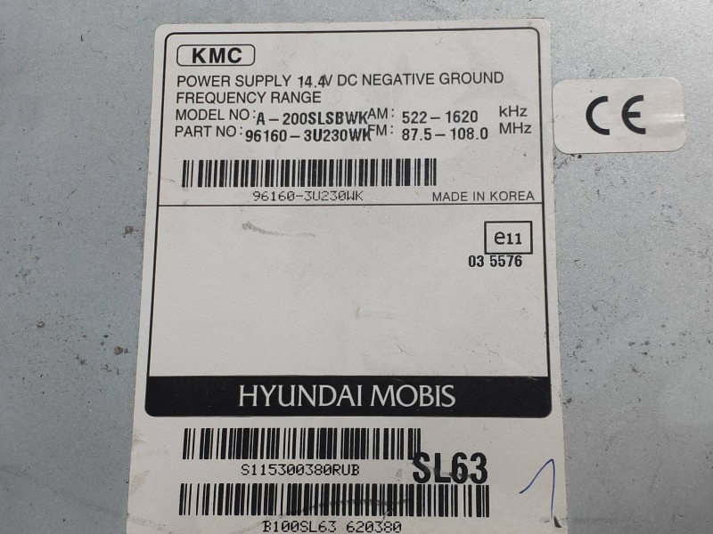 Recambio de sistema audio / radio cd para kia sportage concept 4x2 referencia OEM IAM 961603U230WH  