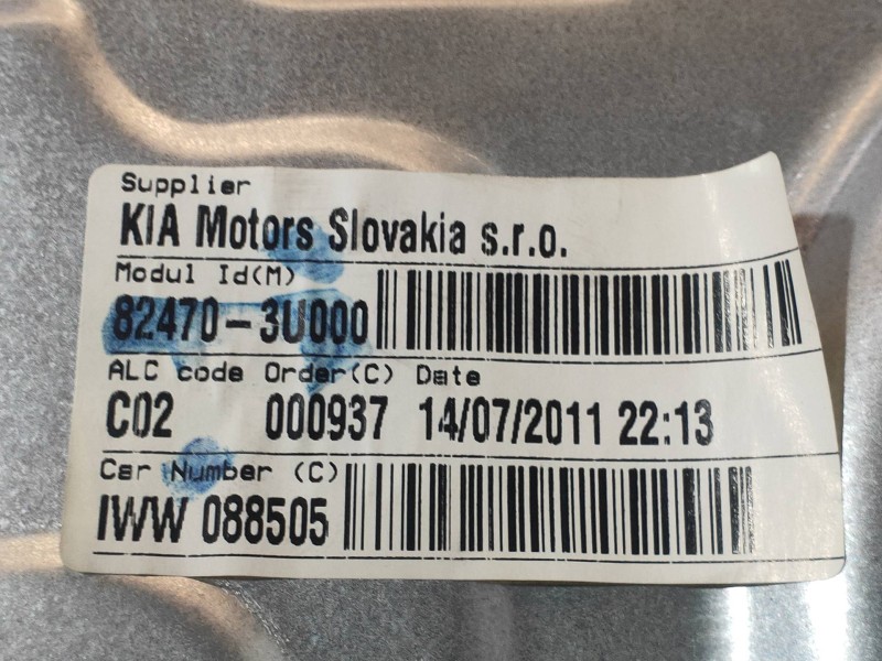 Recambio de elevalunas delantero izquierdo para kia sportage concept 4x2 referencia OEM IAM 824703U000  