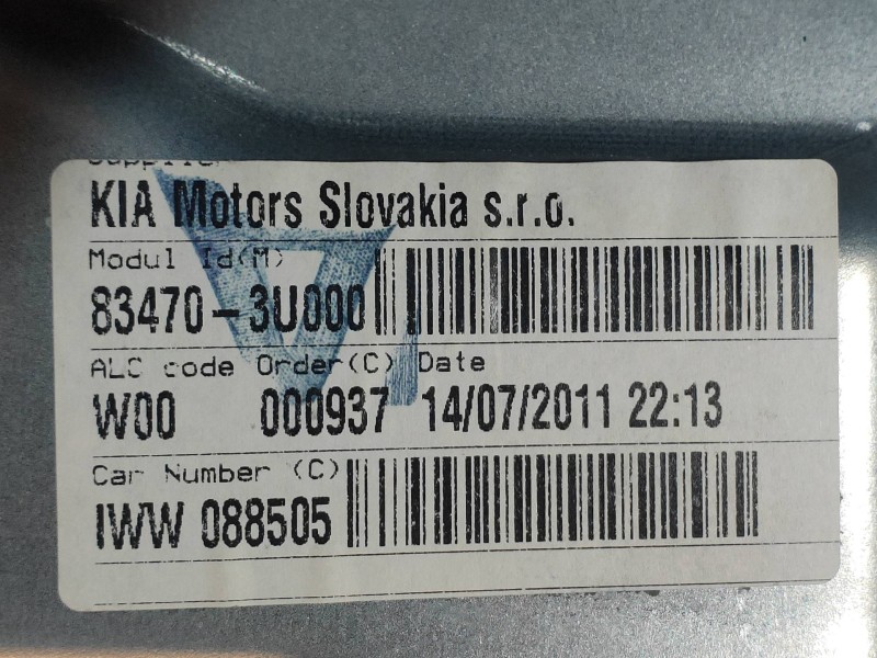 Recambio de elevalunas trasero izquierdo para kia sportage concept 4x2 referencia OEM IAM 834703U000  