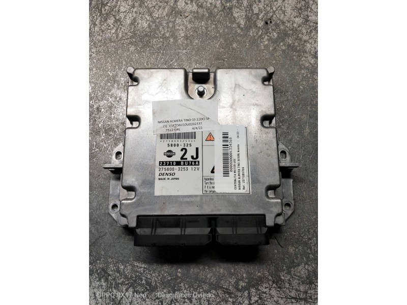 Recambio de centralita motor uce para nissan almera tino (v10m) acenta referencia OEM IAM 23710BU76A 2758003253 5800325 2J