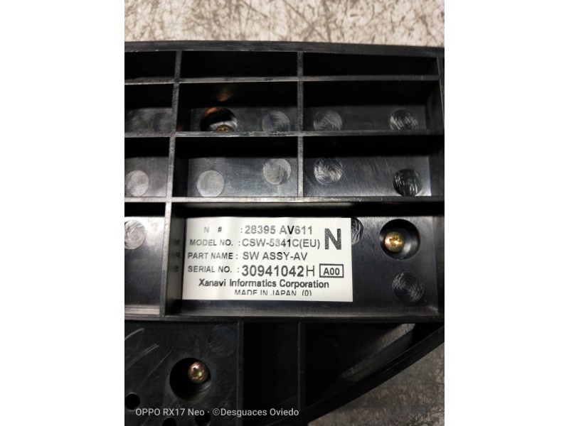 Recambio de mando calefaccion / aire acondicionado para nissan primera berlina (p12) acenta referencia OEM IAM 28395AV611  