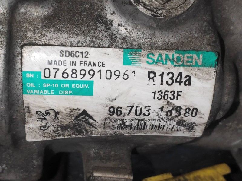 Recambio de compresor aire acondicionado para peugeot 207 sport referencia OEM IAM SD6C121363F 9670318880 