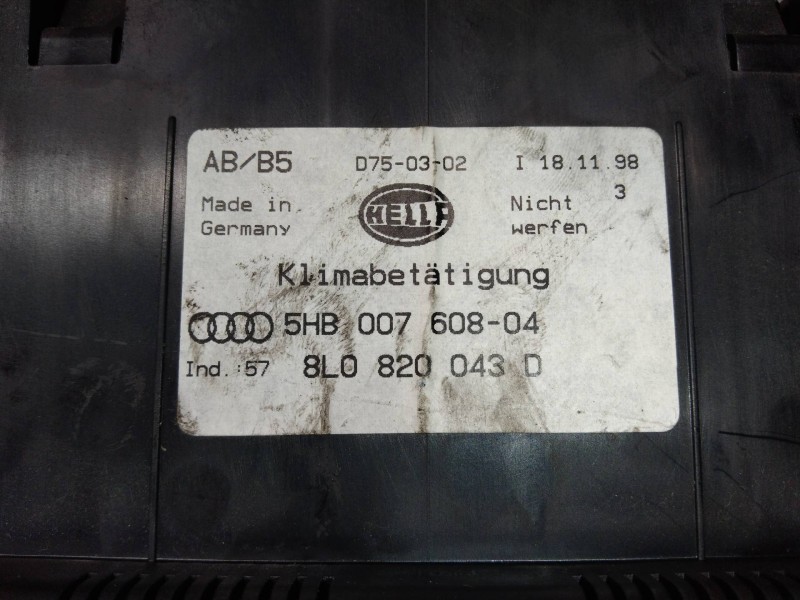 Recambio de mando calefaccion / aire acondicionado para audi a4 berlina (b5) 1.8 referencia OEM IAM 8L0820043D 5HB00760804 