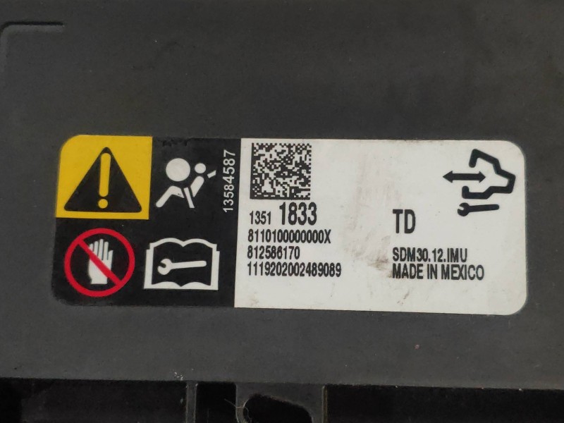 Recambio de centralita airbag para opel corsa e design line referencia OEM IAM 13511833  