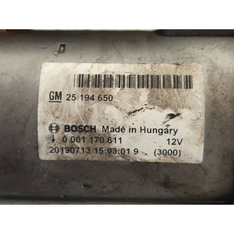 Recambio de motor arranque para opel corsa e design line referencia OEM IAM 0001170611 25194650 