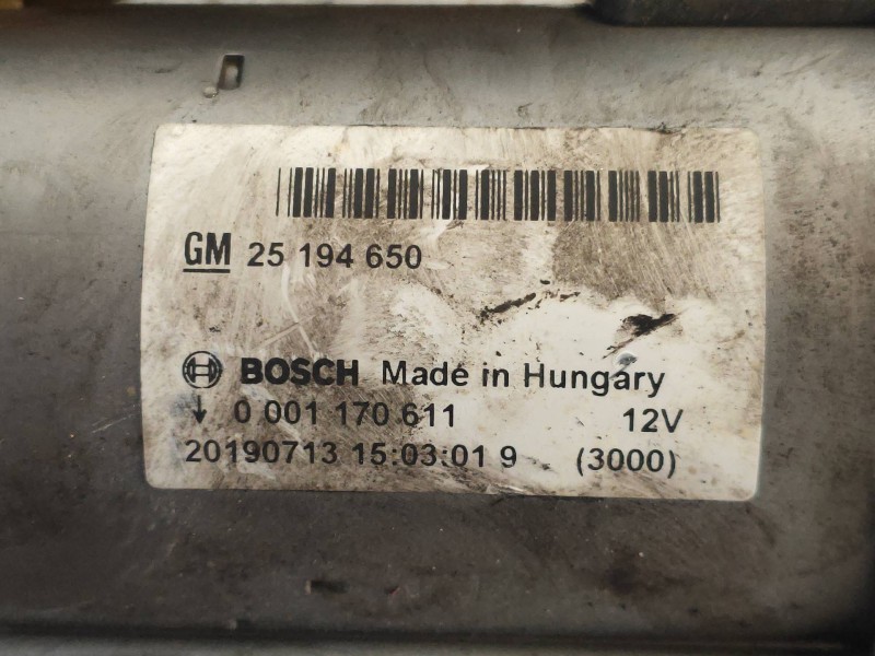 Recambio de motor arranque para opel corsa e design line referencia OEM IAM 0001170611 25194650 