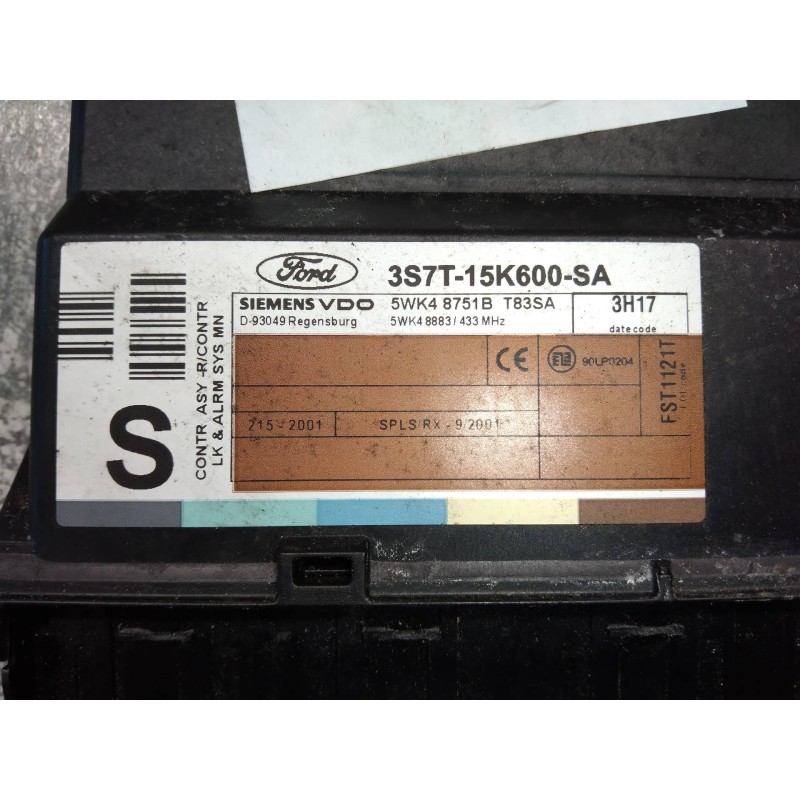 Recambio de modulo electronico para ford mondeo berlina (ge) ambiente (06.2003) (d) referencia OEM IAM 5WK48751B 3S7T15K600SA T8
