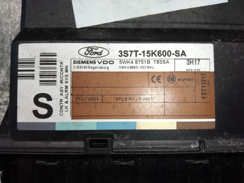 Recambio de modulo electronico para ford mondeo berlina (ge) ambiente (06.2003) (d) referencia OEM IAM 5WK48751B 3S7T15K600SA T8