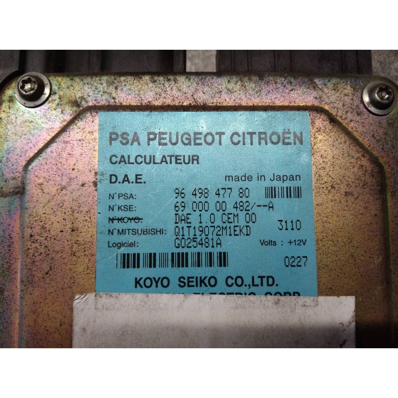 Recambio de centralita direccion para citroen c3 1.4 hdi sx plus referencia OEM IAM 9649847780 6900000482 6900000482A