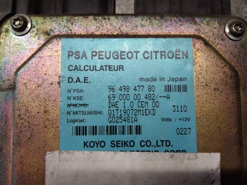 Recambio de centralita direccion para citroen c3 1.4 hdi sx plus referencia OEM IAM 9649847780 6900000482 6900000482A
