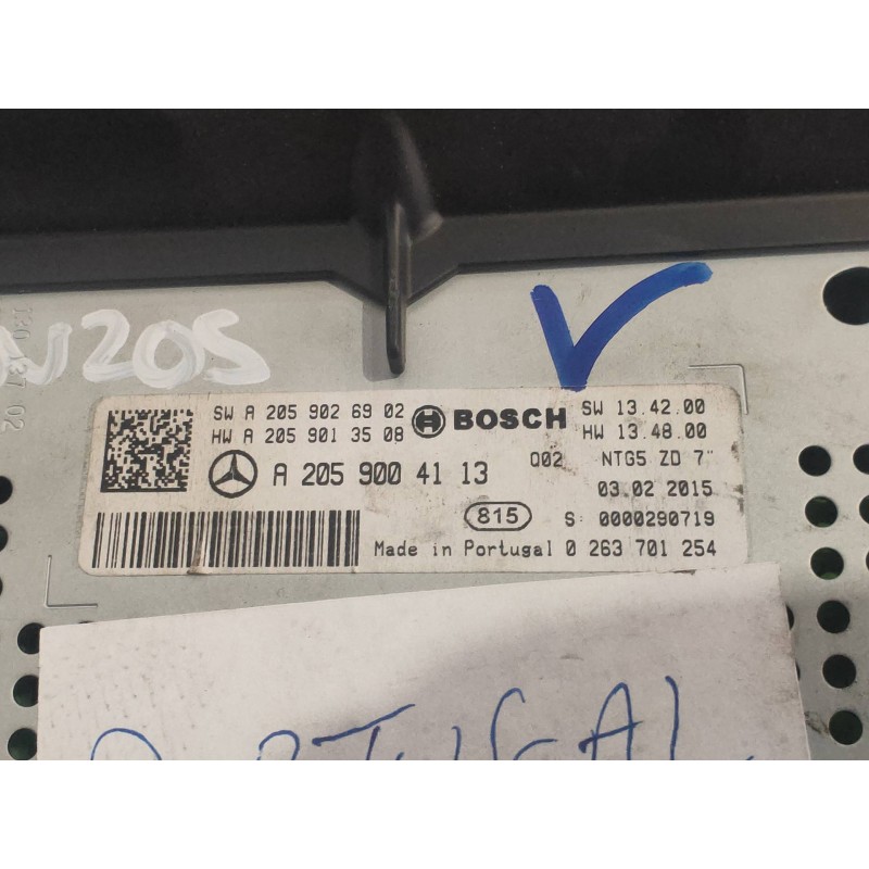 Recambio de pantalla multifuncion para mercedes clase c (w205) lim. c 200 cgi (205.042) referencia OEM IAM 0263701254 A205900411 Recambio de pantalla multifuncion para mercedes clase c (w205) lim. c 200 cgi (205.042) referencia OEM IAM 0263701254 A205900411