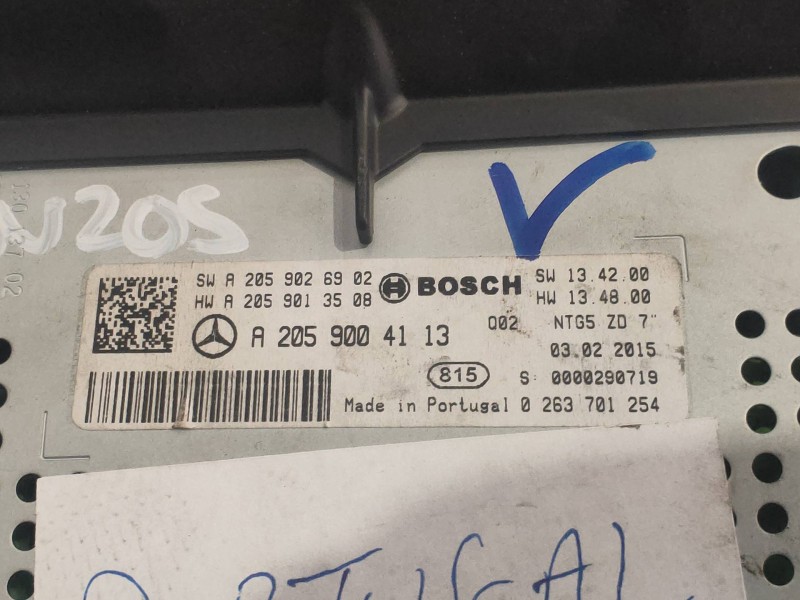 Recambio de pantalla multifuncion para mercedes clase c (w205) lim. c 200 cgi (205.042) referencia OEM IAM 0263701254 A205900411 Recambio de pantalla multifuncion para mercedes clase c (w205) lim. c 200 cgi (205.042) referencia OEM IAM 0263701254 A205900411