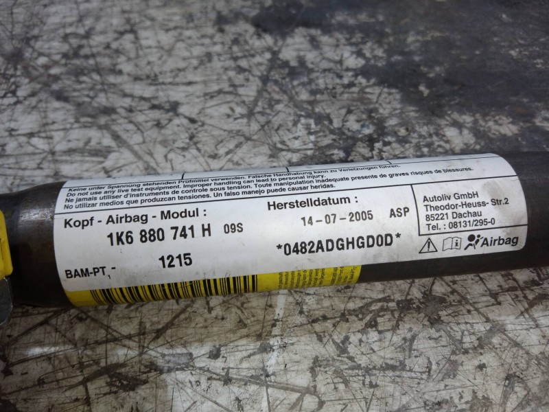 Recambio de airbag cortina delantero izquierdo para volkswagen golf v berlina (1k1) highline referencia OEM IAM 1K6880741H  
