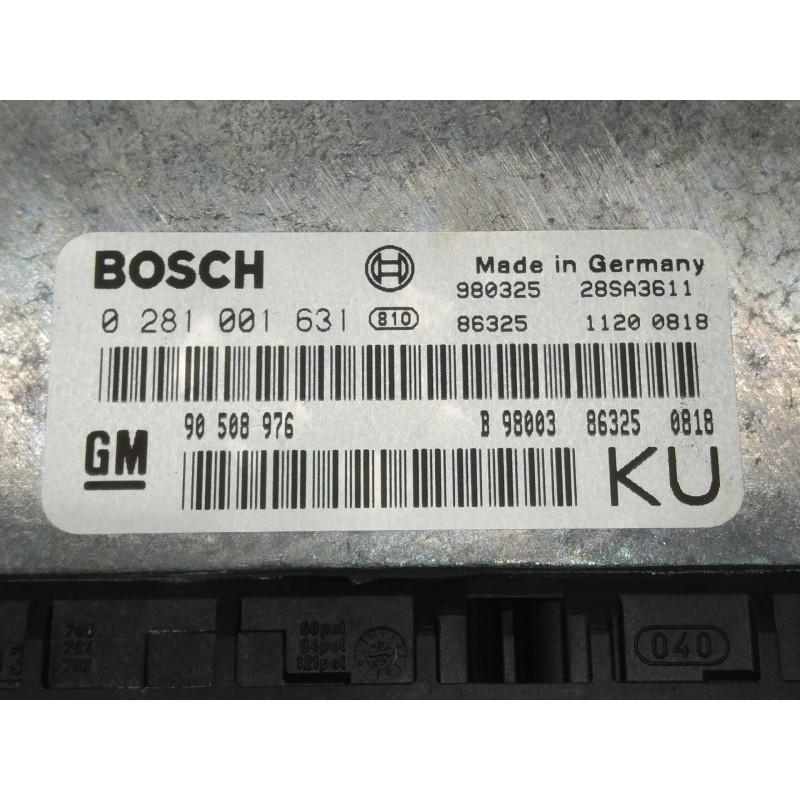Recambio de centralita motor uce para opel vectra b berlina básico (1999) referencia OEM IAM 0281001631 90508976 KU