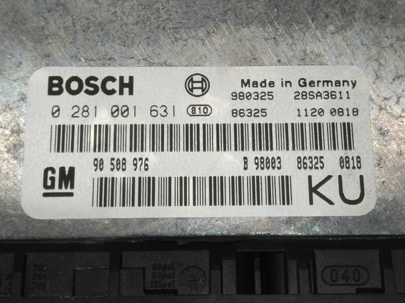 Recambio de centralita motor uce para opel vectra b berlina básico (1999) referencia OEM IAM 0281001631 90508976 KU