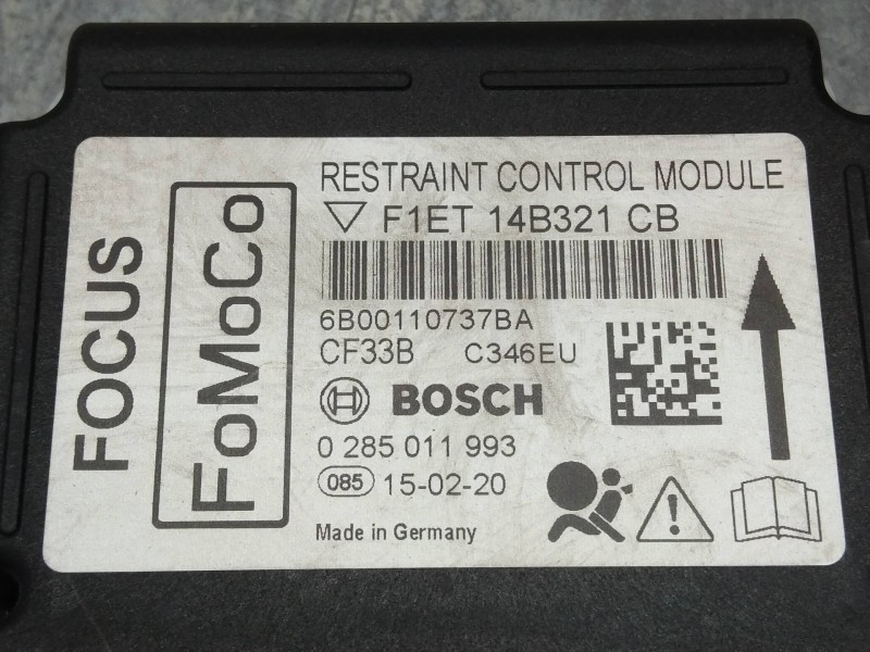 Recambio de centralita airbag para ford focus lim. 1.6 tdci cat referencia OEM IAM 0285011993 F1ET14B321CB CF33B
