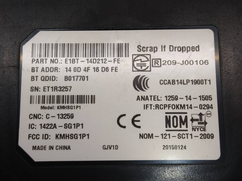 Recambio de modulo electronico para ford focus lim. 1.6 tdci cat referencia OEM IAM E1BT14D212FE  