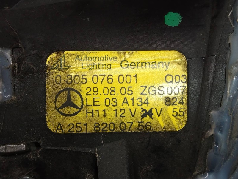 Recambio de faro antiniebla izquierdo para mercedes clase b (w245) 180 cdi (245.207) referencia OEM IAM 0305076001 A2518200756 